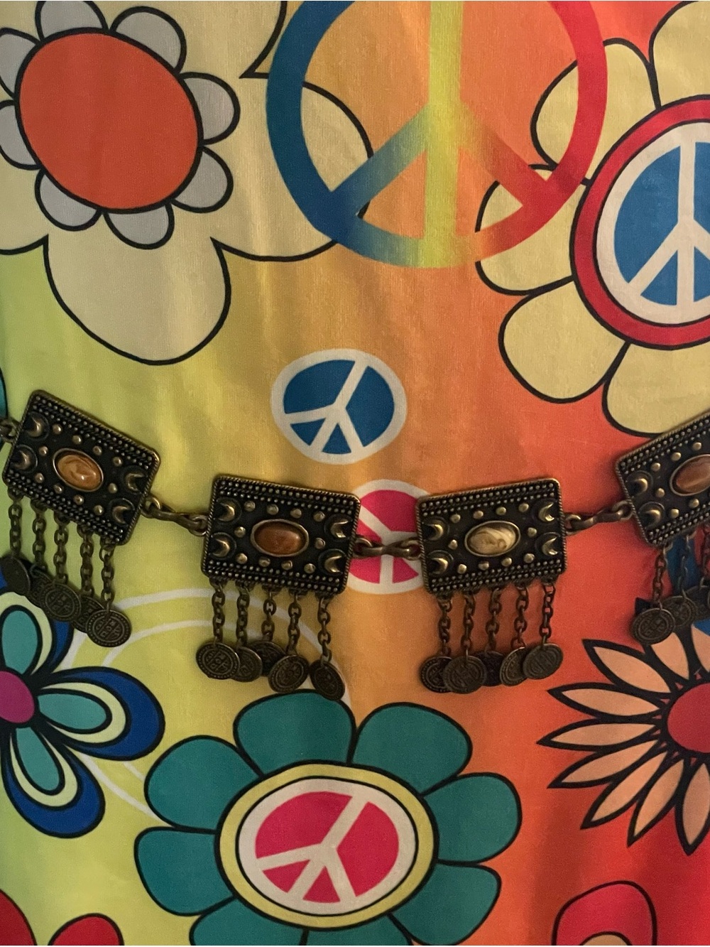 jcpenney Mixit Vintage Bohemian Amber/Brass Concho Belt